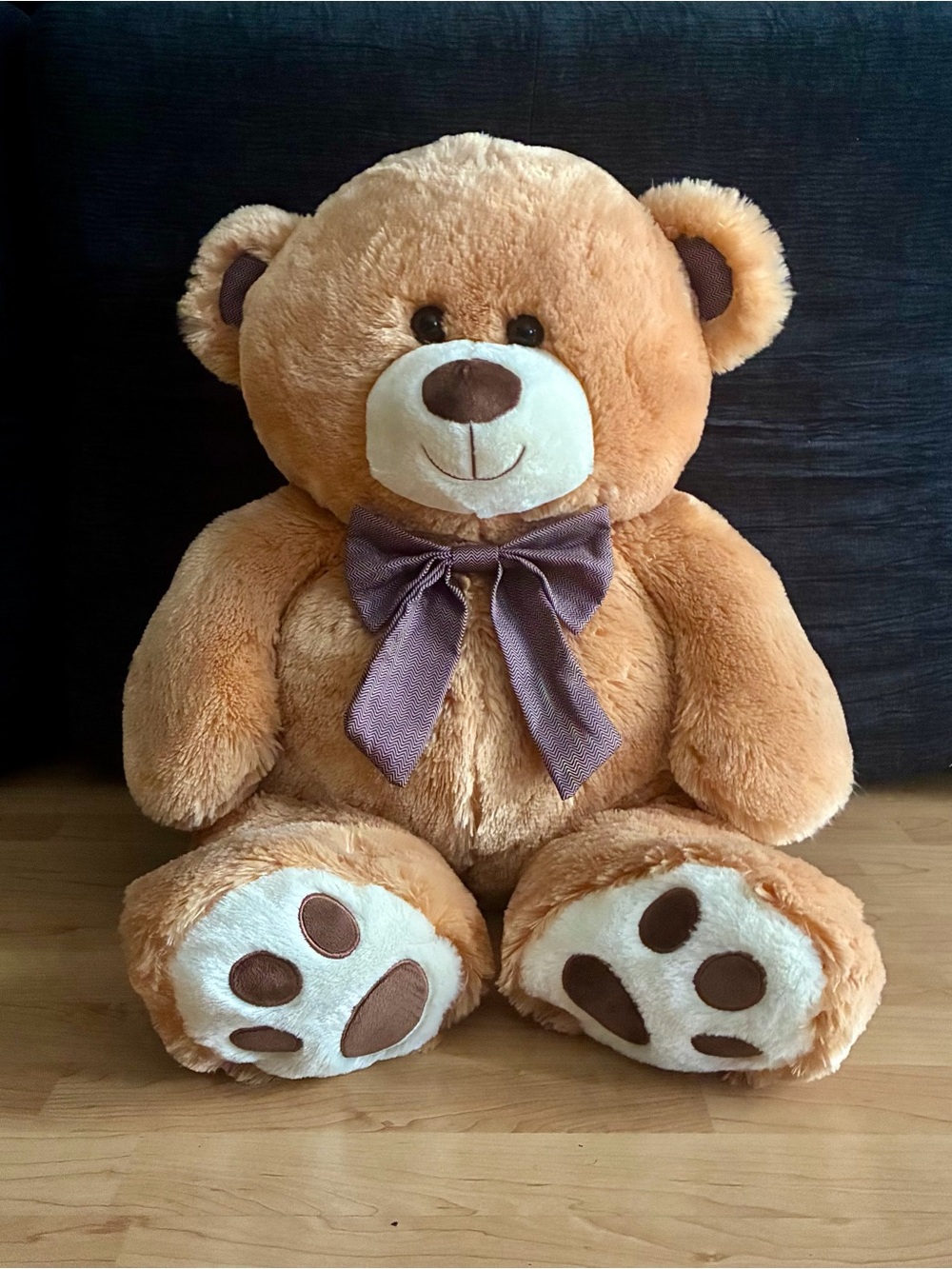 Hugfun 32" Jumbo Teddy Bear Brown Stuffed Animal Plush Bow Tie-Large